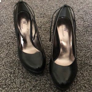 Worthington Black Ankle Strap Pumps